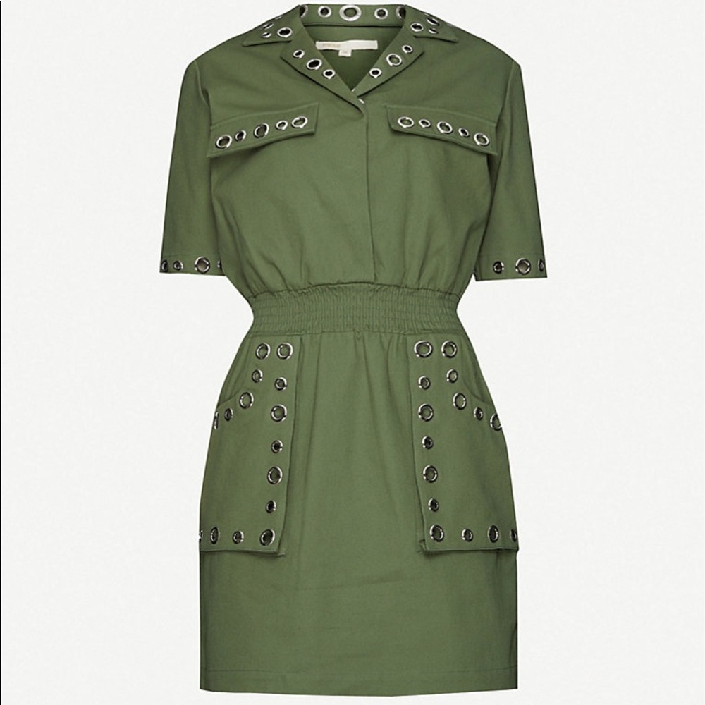 Maje Ramil Military Cotton-Twill Mini Dress